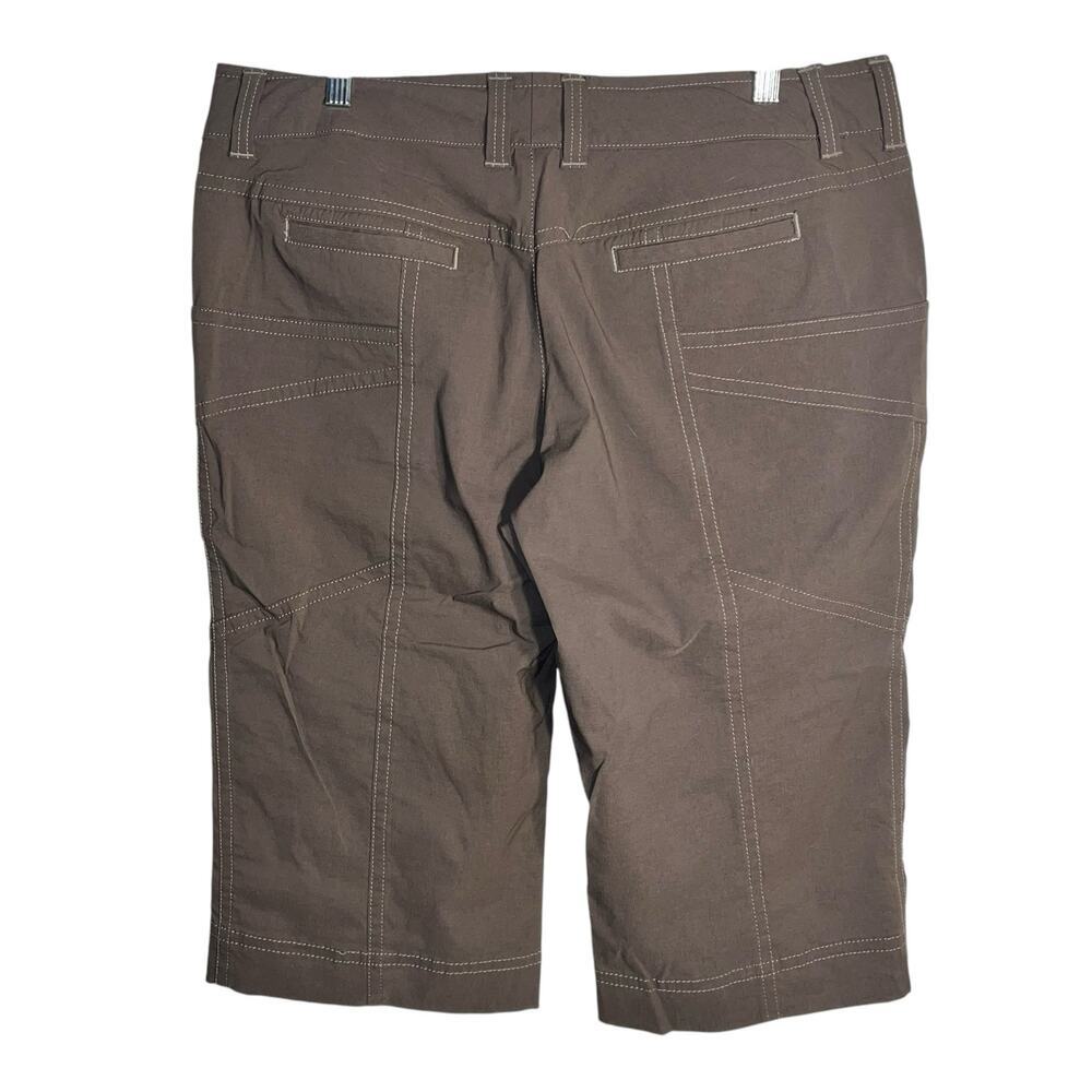 Athleta Style #41259 Bermuda Hiking Shorts Size 14 – Taupe Brown Nylon Blend - Picture 2 of 6